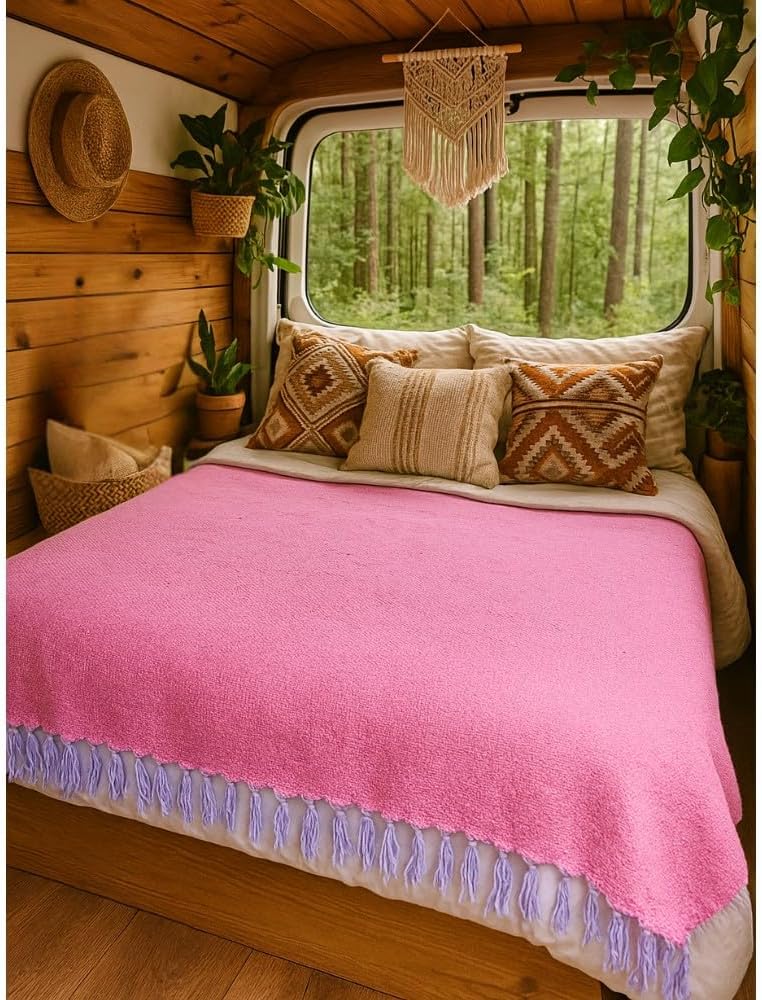 Open Road Goods Solid Color Mexican Yoga Blanket – Large Handwoven Throw for Yoga, Beach, Camping or Home – Soft and Durable Cotton Blend - Image 4